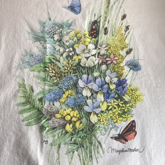 Vintage Anvil Large Marjolein Bastin Flower Shirt White - Picture 4 of 8